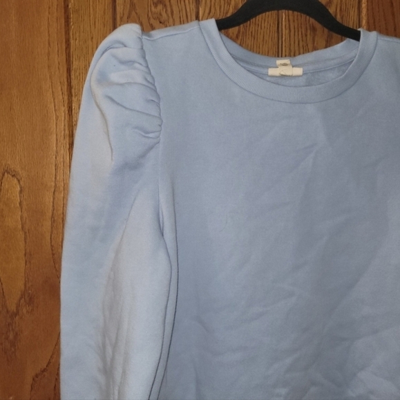 A.N.A Light Blue Puff Sleeve Lightweight Sweater Women's Small S Crew Neck EUC - Picture 3 of 8